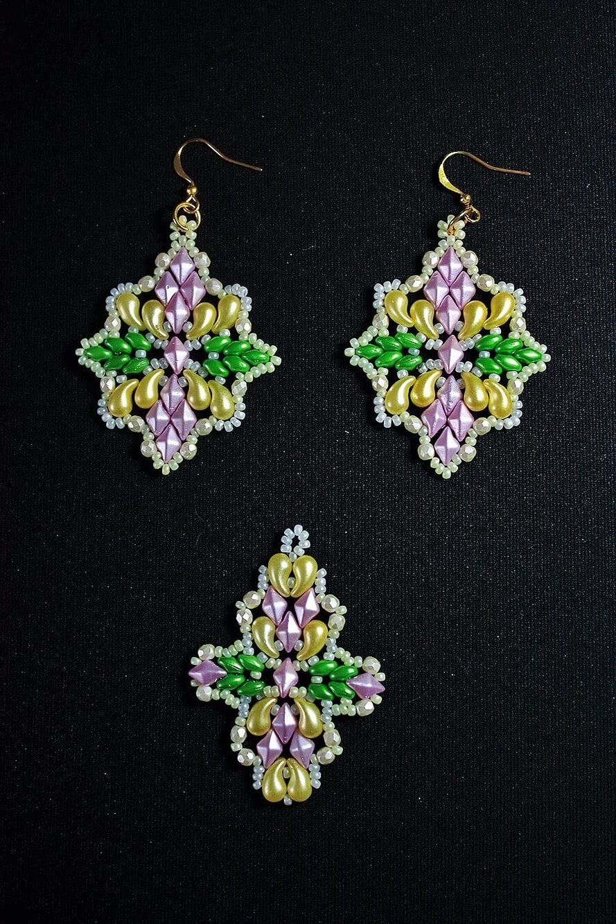 6999 ScaraBeads, Set of Czech Pressed and Faceted Glass Beads in Different - Picture 6 of 7